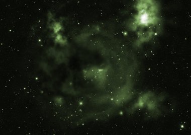 Uzayda bir yıldız alanı ve bir nebula