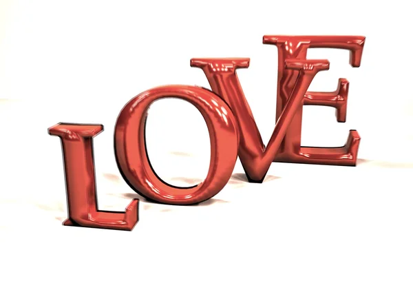 Dimensionell inskrift av kärlek. 3D illustration. — Stockfoto