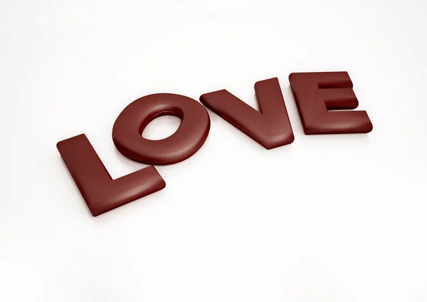 Dimensional inscription of LOVE. 3D illustration. — Stock Photo, Image