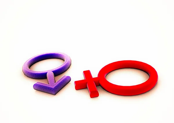 男性のと女性のシンボル。3 d のレンダリング. — ストック写真