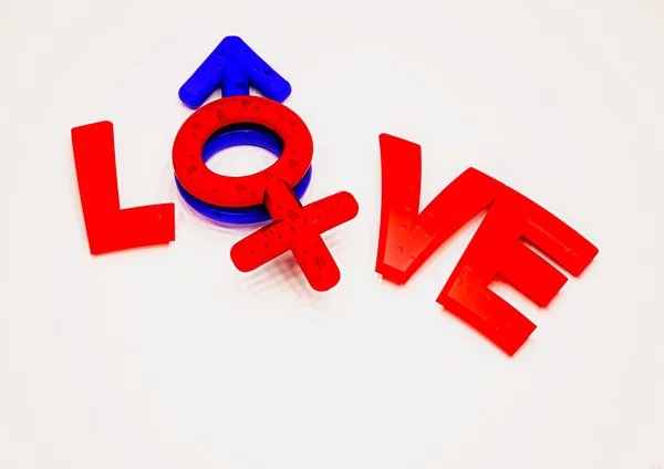 Розмірний напис "LOVE". 3D ілюстрація . — стокове фото