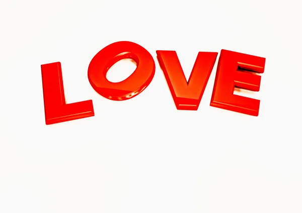 Dimensionale inscriptie van liefde. 3D illustratie. — Stockfoto