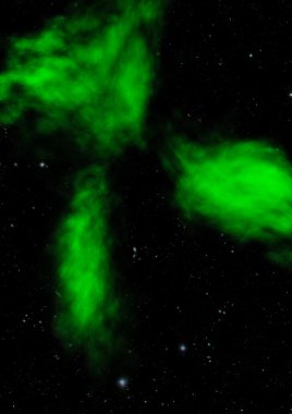 Uzayda bir yıldız alanı ve bir nebula