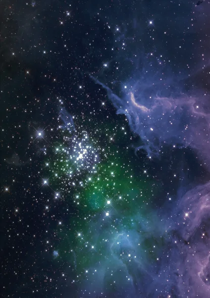 Stjärnfält i rymden och nebulosor Stockbild