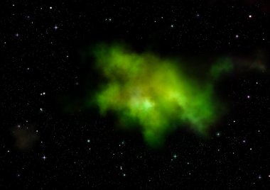 Uzayda bir yıldız alanı ve bir nebula