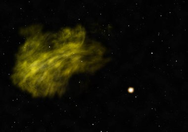 Evrendeki sonsuz uzay alanının küçük bir parçası. Bu görüntünün elementleri NASA tarafından döşenmiştir. 3B görüntüleme