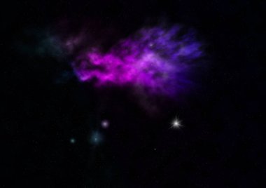 Sonsuz bir yıldız alanının küçük bir parçası. 3B görüntüleme