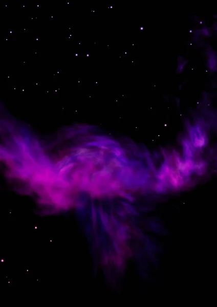 Campo stellare nello spazio e nebulose. Rendering 3D — Foto Stock