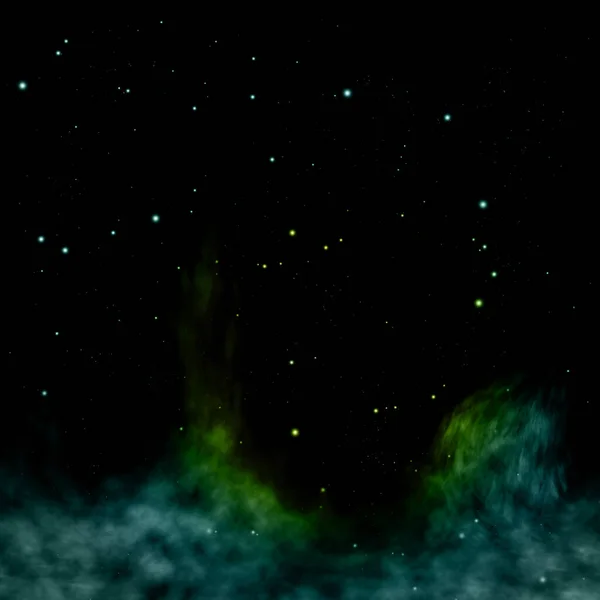 Pole gwiazd w kosmosie i mgławice. Renderowanie 3D — Zdjęcie stockowe