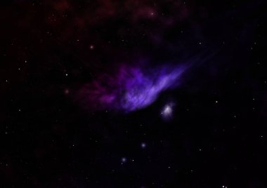 Parlayan nebula ve yıldız alanı olmak. 3B görüntüleme