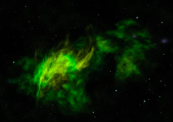 Som lyste nebulosa och stjärnfält. 3D-rendering — Stockfoto