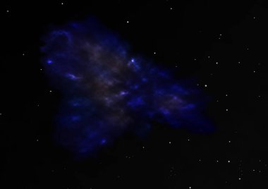 Parlayan nebula ve yıldız alanı olmak. 3B görüntüleme