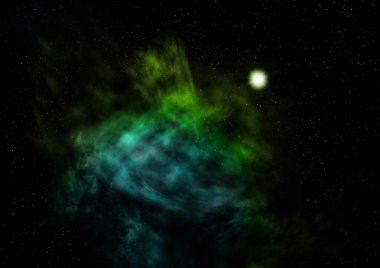 Sonsuz bir yıldız alanının küçük bir parçası. 3B görüntüleme