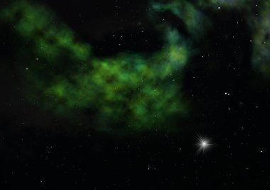 Sonsuz bir yıldız alanının küçük bir parçası. 3B görüntüleme