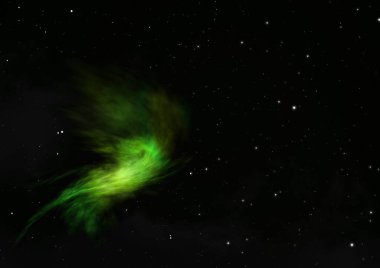 Evrendeki sonsuz uzay alanının küçük bir parçası. Bu görüntünün elementleri NASA tarafından döşenmiştir. 3B görüntüleme