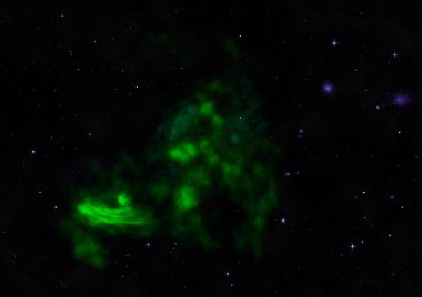 Evrendeki sonsuz uzay alanının küçük bir parçası. Bu görüntünün elementleri NASA tarafından döşenmiştir. 3B görüntüleme