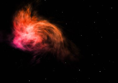 Uzaya karşı parlayan nebula ve yıldız alanı. Bu görüntünün elementleri NASA tarafından döşenmiştir. 3B görüntüleme.