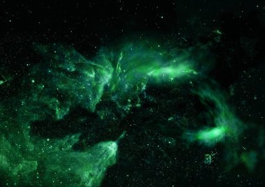 Uzayda bir yıldız alanı bir nebula ve gaz yoğunluğu. 