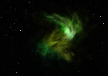 Parlayan nebula ve yıldız alanı olmak. 3B görüntüleme