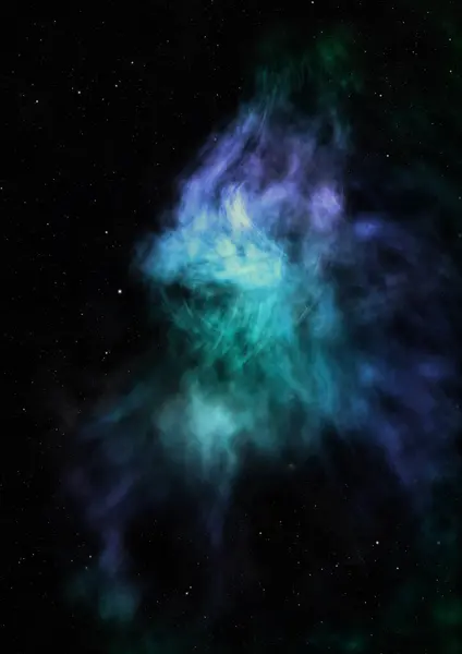 Ser nebulosa brillante y campo estelar. Renderizado 3D —  Fotos de Stock