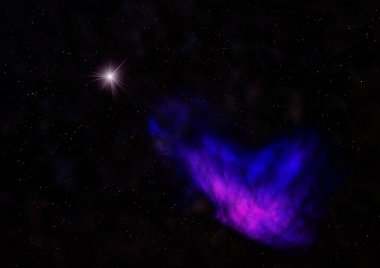 Evrendeki sonsuz uzay alanının küçük bir parçası. Bu görüntünün elementleri NASA tarafından döşenmiştir. 3B görüntüleme