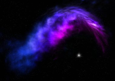 Evrendeki sonsuz uzay alanının küçük bir parçası. Bu görüntünün elementleri NASA tarafından döşenmiştir. 3B görüntüleme