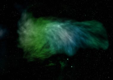 Uzayda bir yıldız alanı bir nebula ve gaz yoğunluğu. Bu görüntünün elementleri NASA tarafından döşenmiştir. 3B görüntüleme