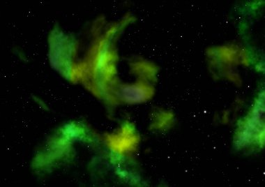 Sonsuz bir yıldız alanının küçük bir parçası. 3B görüntüleme