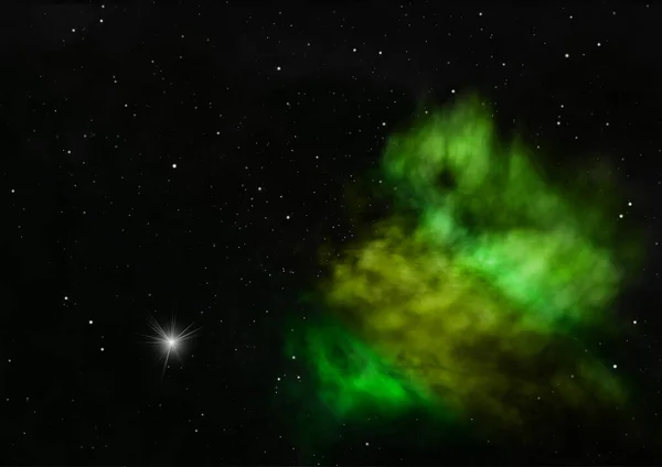 Csillagmező az űrben és csillagköd. — Stock Fotó