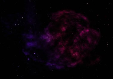 Uzayda bir yıldız alanı ve bir nebula.