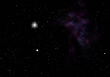 Uzayda bir yıldız alanı bir nebula ve gaz yoğunluğu. Bu görüntünün elementleri NASA tarafından döşenmiştir. 3B görüntüleme