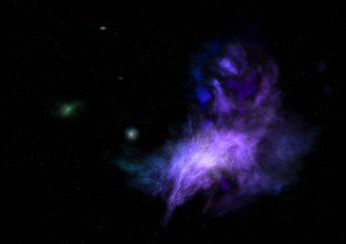 Parlayan nebula ve yıldız alanı olmak. 3B görüntüleme