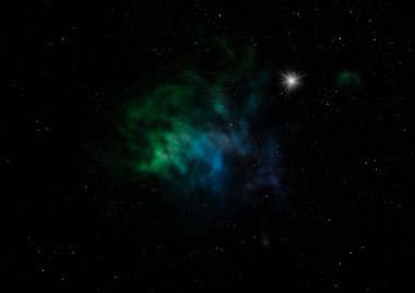 Sonsuz bir yıldız alanının küçük bir parçası. 3B görüntüleme