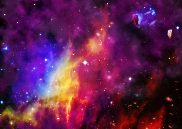Зоряне поле в просторі і туманність — стокове фото