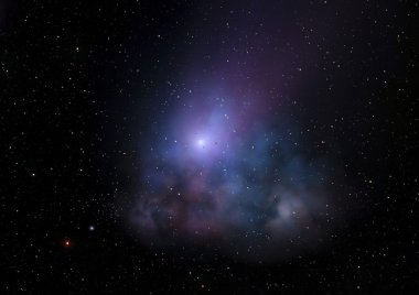 Uzayda bir yıldız alanı ve bir nebula