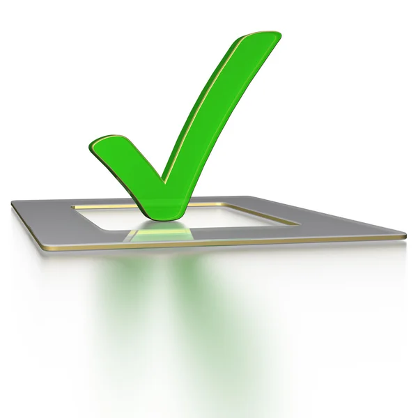 Checkbox en kruis 3d — Stockfoto