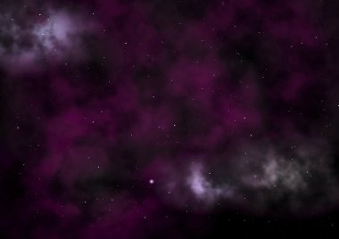 Uzayda bir yıldız alanı ve bir nebula