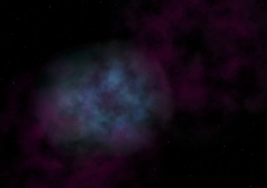 Uzayda bir yıldız alanı ve bir nebula