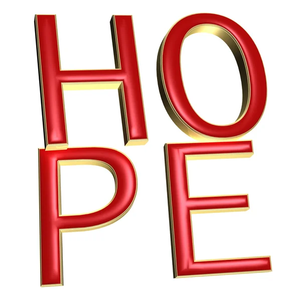 Esperança palavra tridimensional — Fotografia de Stock