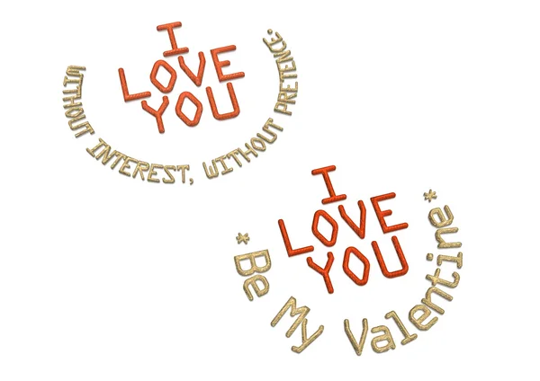 Three-dimensional inscription I LOVE YOU — Stock Photo, Image