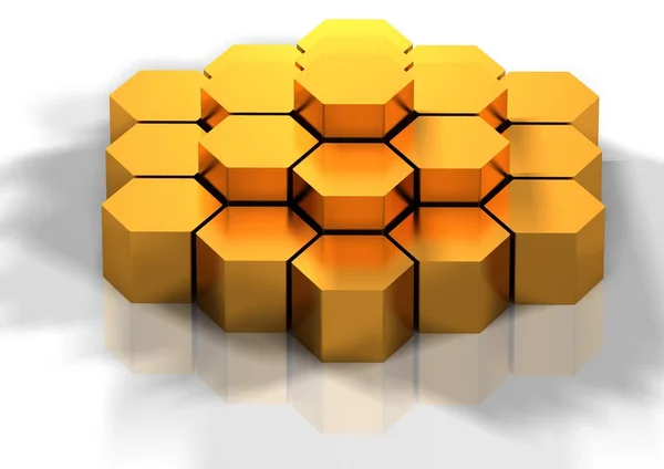 Concepto de fondo hexagonal rendido —  Fotos de Stock