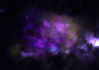 Uzayda bir yıldız alanı ve bir nebula