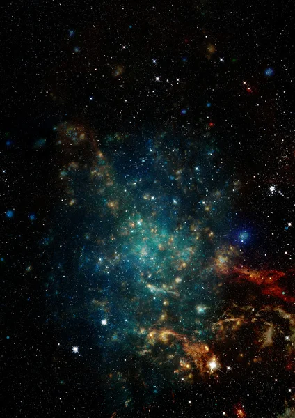 Uzayda bir yıldız alanı ve bir nebula