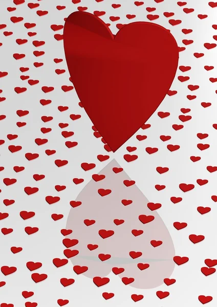 Red heart shape made of small hearts. — Stock Photo, Image