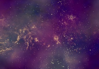 Uzayda bir yıldız alanı ve bir nebula