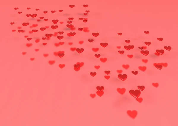 Red hearts Valentine's day background. — Stock Photo, Image