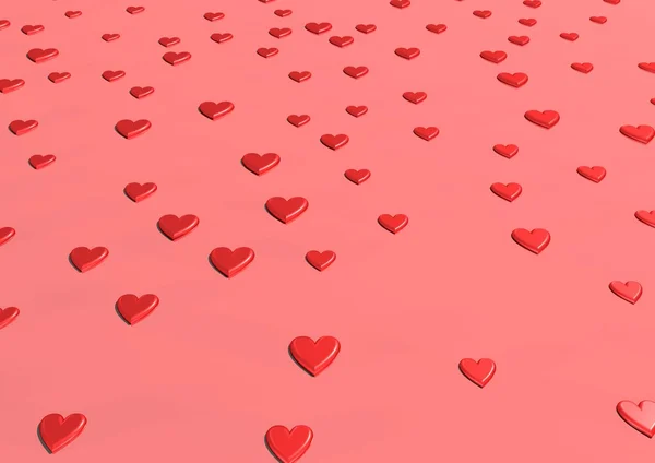 Červené srdce Valentýna pozadí. — Stock fotografie