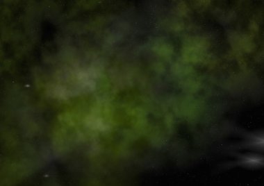 Uzayda bir yıldız alanı ve bir nebula