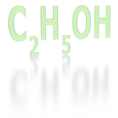 Chemical formula of ethyl alcohol clipart