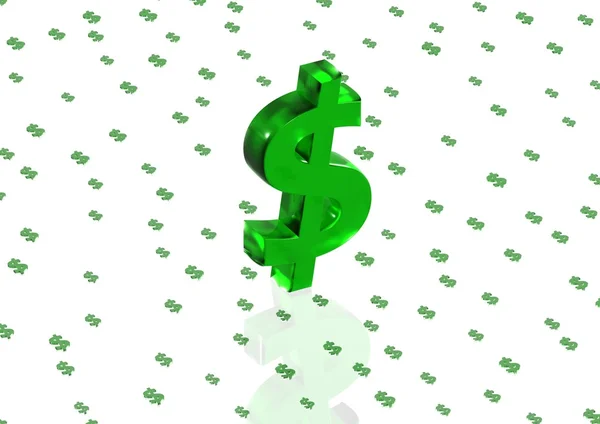 Signo de dólar verde tridimensional grande —  Fotos de Stock